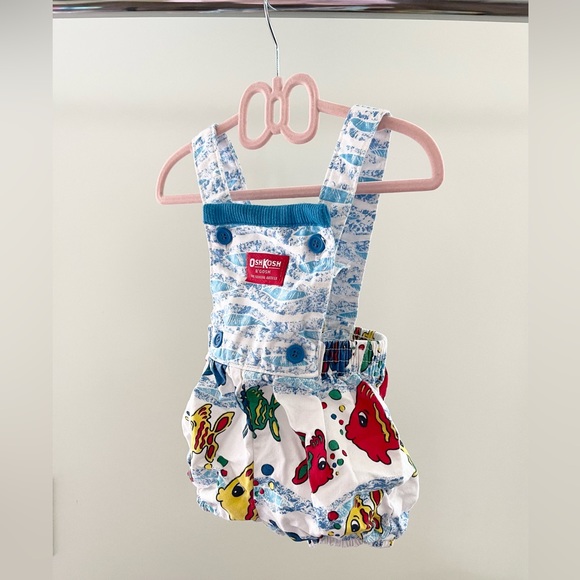 🐠 Vintage Fishy Bubble Oshkosh 🐠 3-6m (Roomy Fit) - ADORABLE print!! - Picture 2 of 6